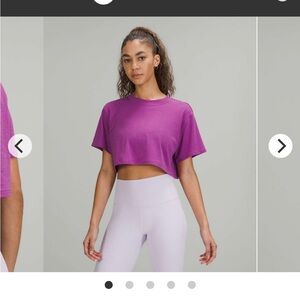 Lululemon All Yours Cropped Tee T-shirt Vivid Plum Purple Size 4 Small